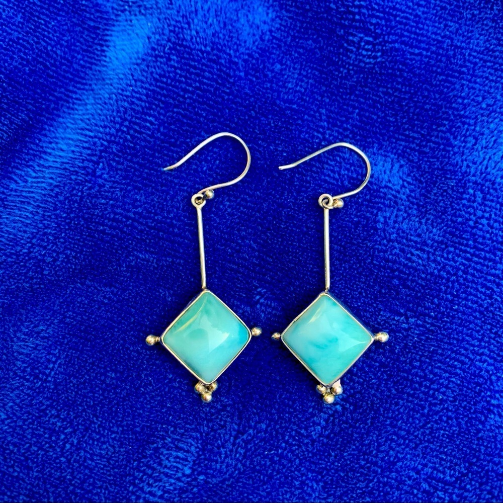 Larimar and sterling earrings